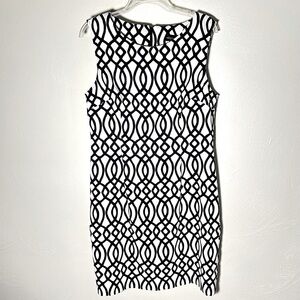 Connected Apparel Sleeveless Dress Size 16 Black & White Geometric Print